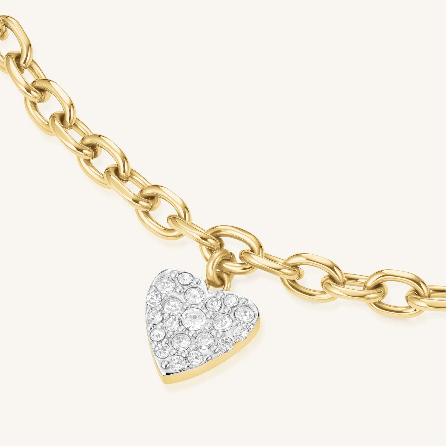 Rosefield Chunky Heart Bracelet armbånd gull 16,5–20,5 cm
