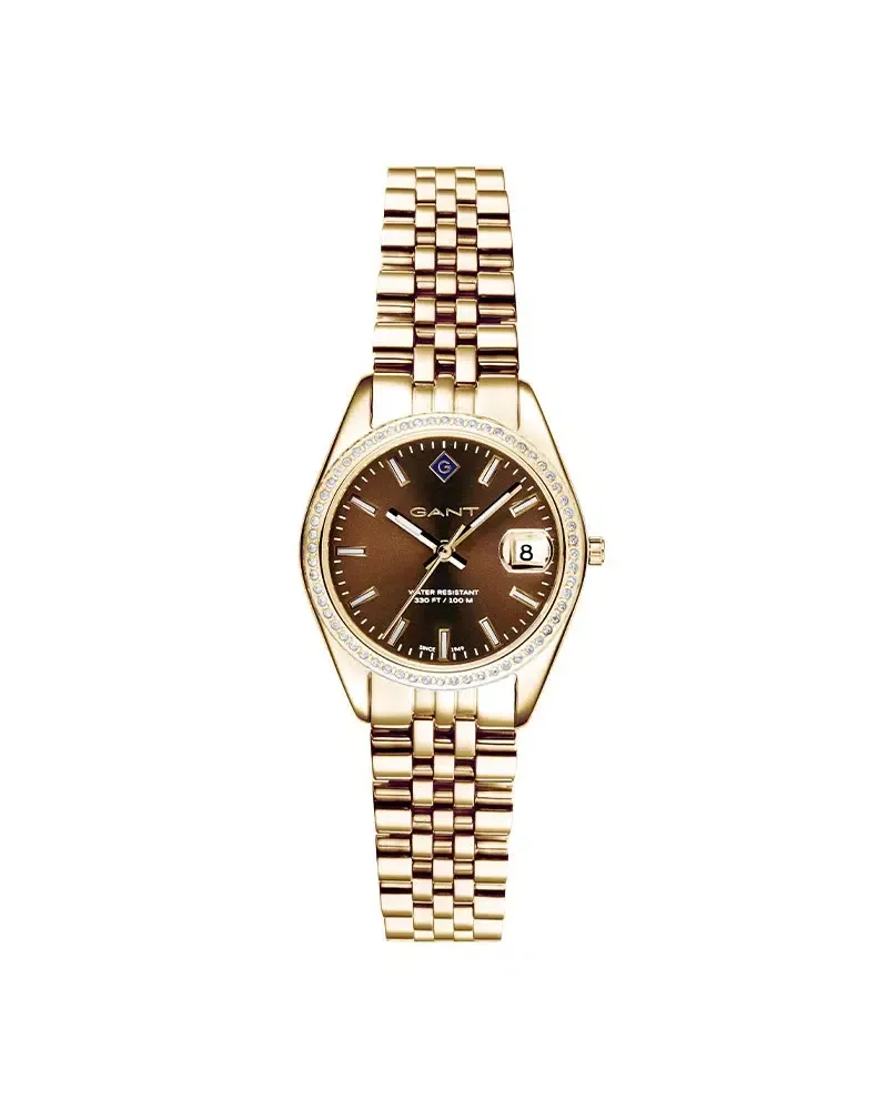 GANT Sussex Mini Bijou dameklokke G181103 28 mm gull/brun
