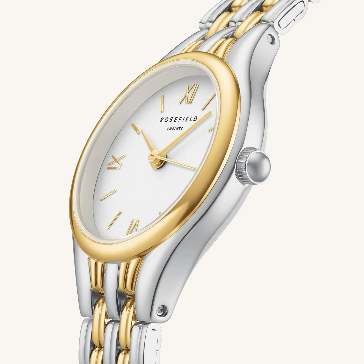 Rosefield Muse Silver Gold klokke tofarget uten gravering