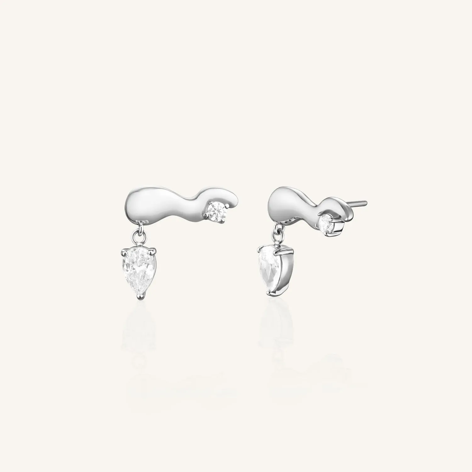 Rosefield Crystal Wave Studs ørestikker gull og sølv