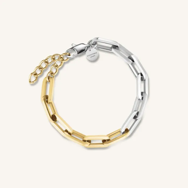 Rosefield Duotone Chain Bracelet armbånd gull og sølv 16,5–19,5 cm
