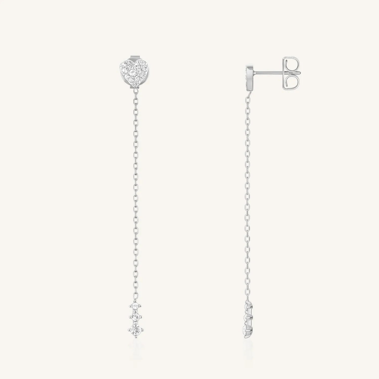 Rosefield Essentials Long Heart Earrings øredobber gull