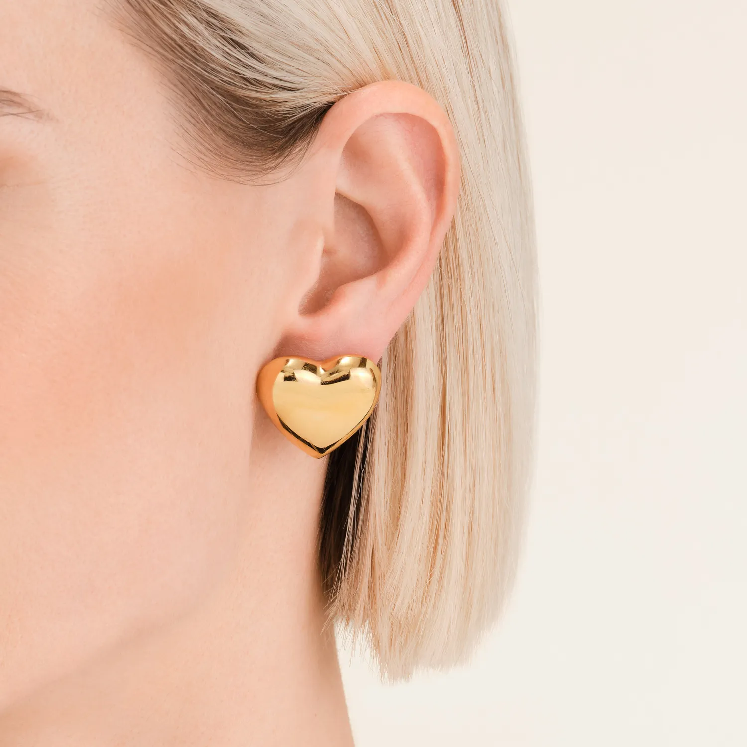 Rosefield Puffy Heart Studs øredobber gull