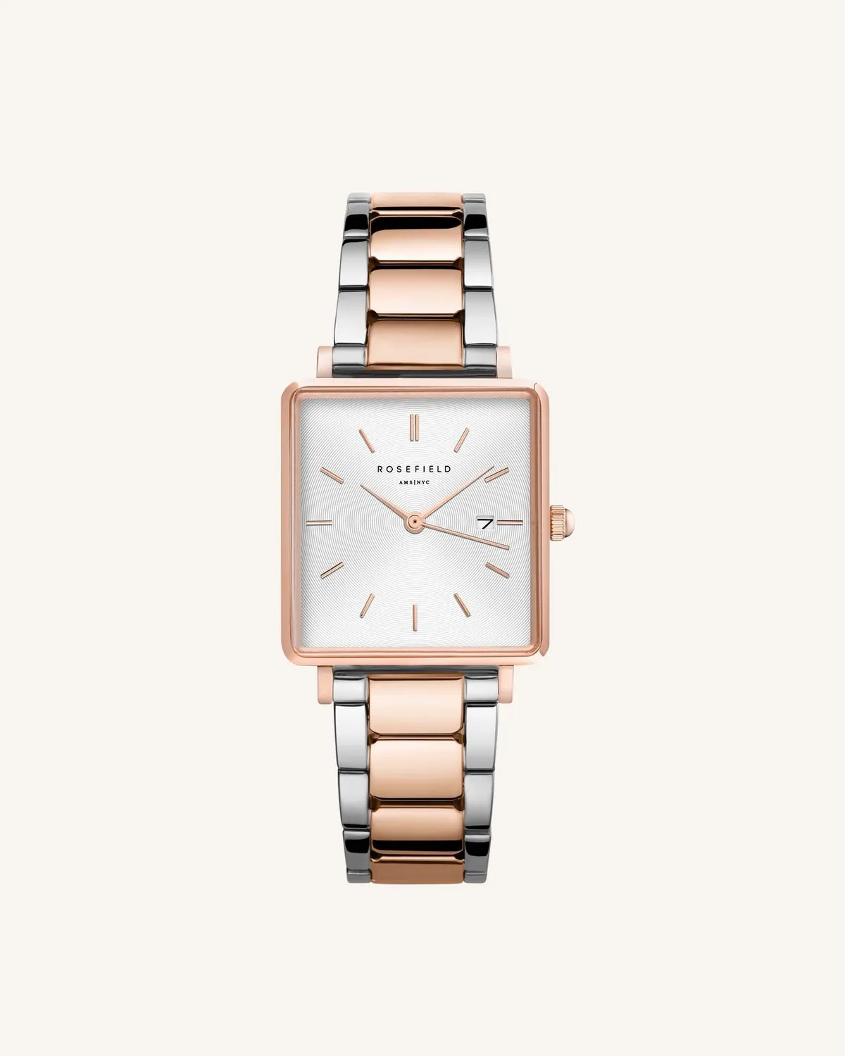 Rosefield Silver-Rose Gold Strap klokkerem 33 mm stål