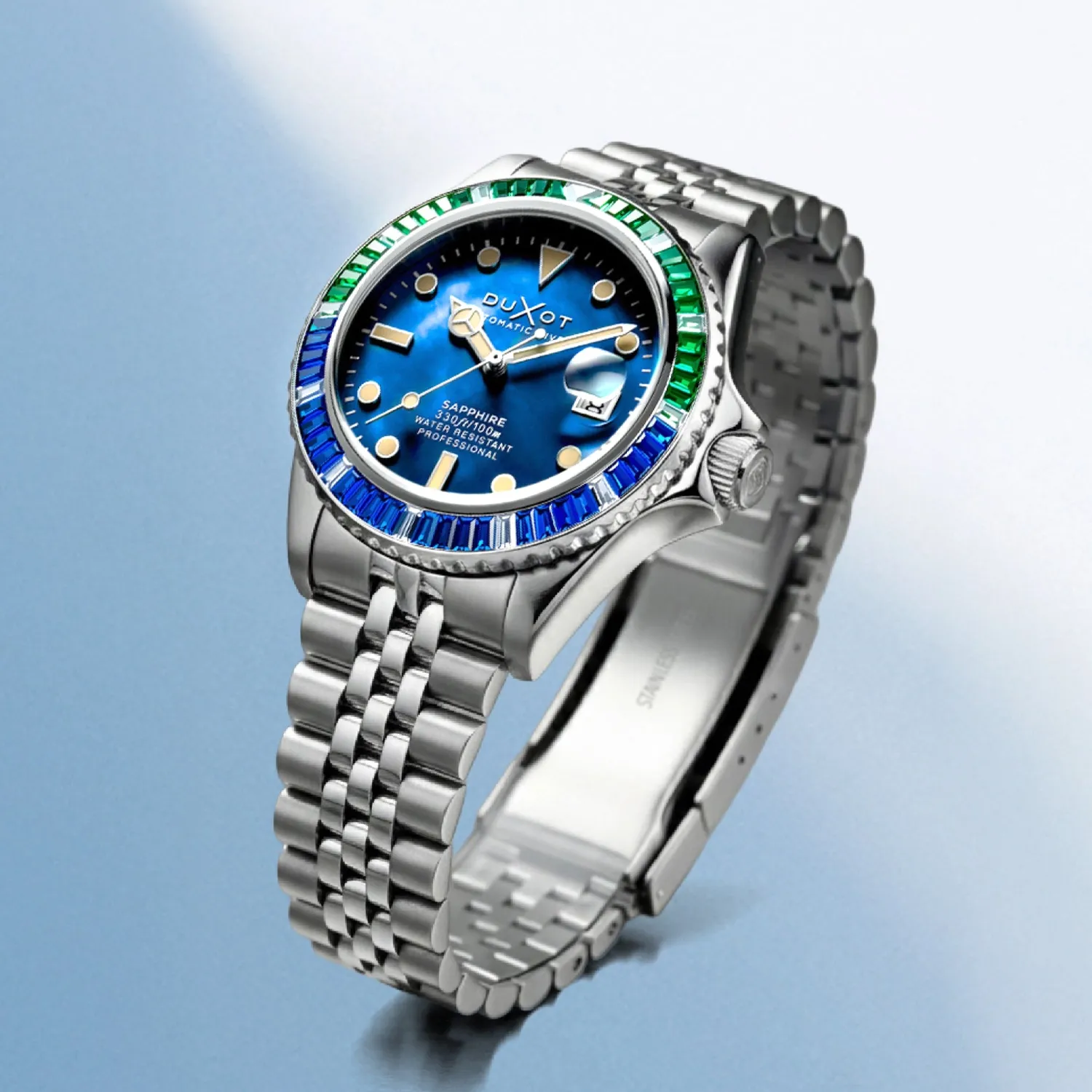 Duxot Atlantica 40 Rainbow Automatic Blue Mop klokke