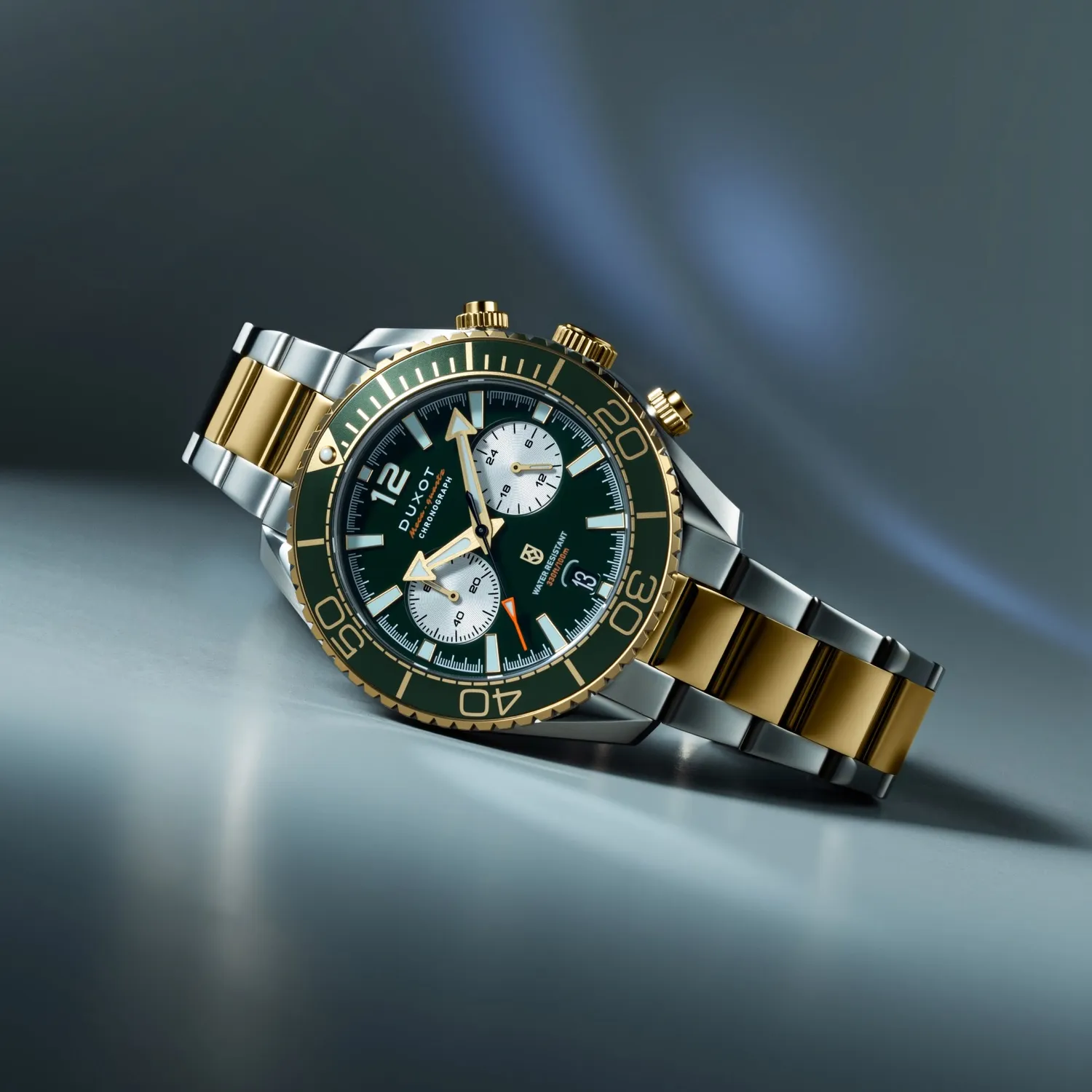 Duxot Tiburon klokke Green Gold med lenke