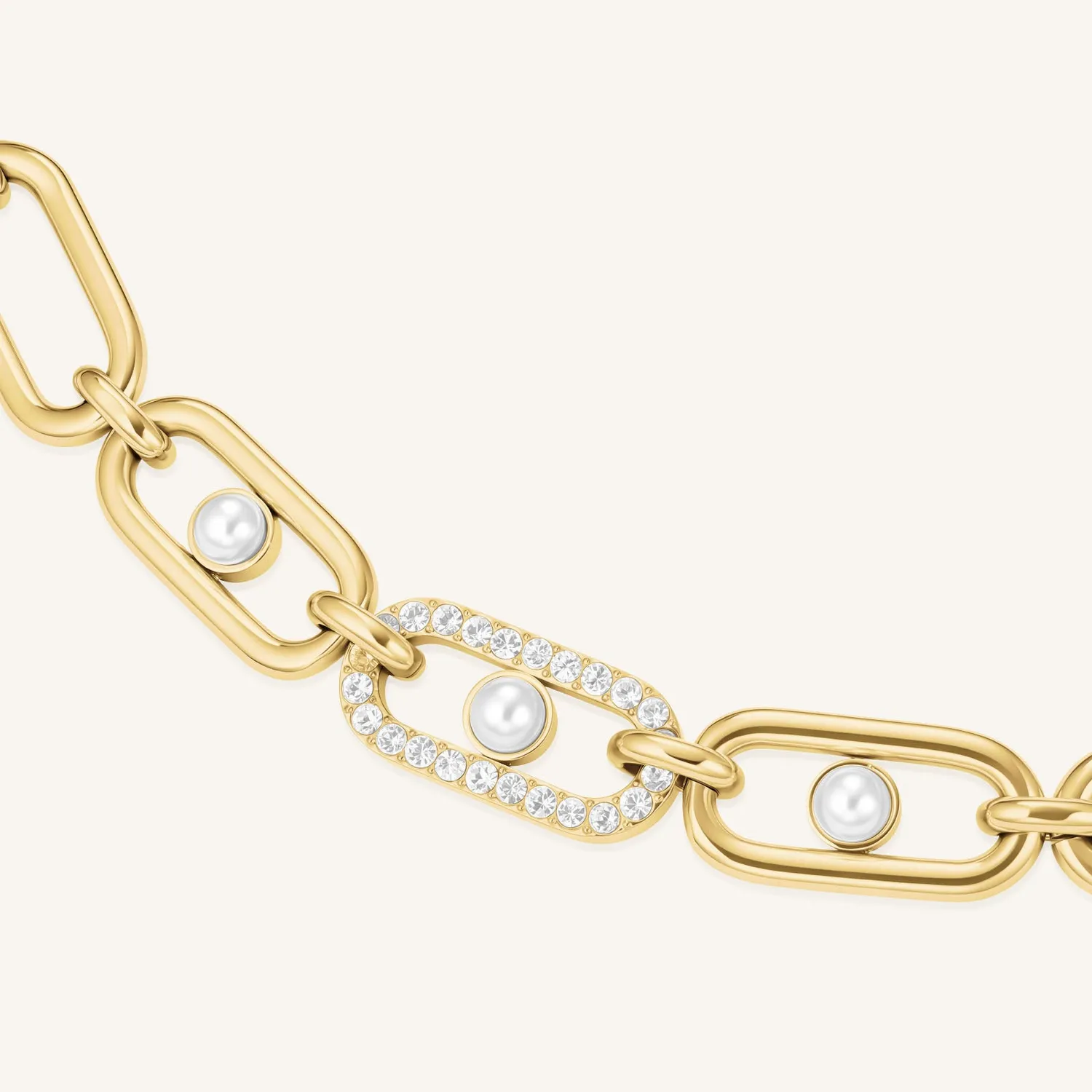 Rosefield Pearl Crystals Bracelet armbånd gull 18–21 cm