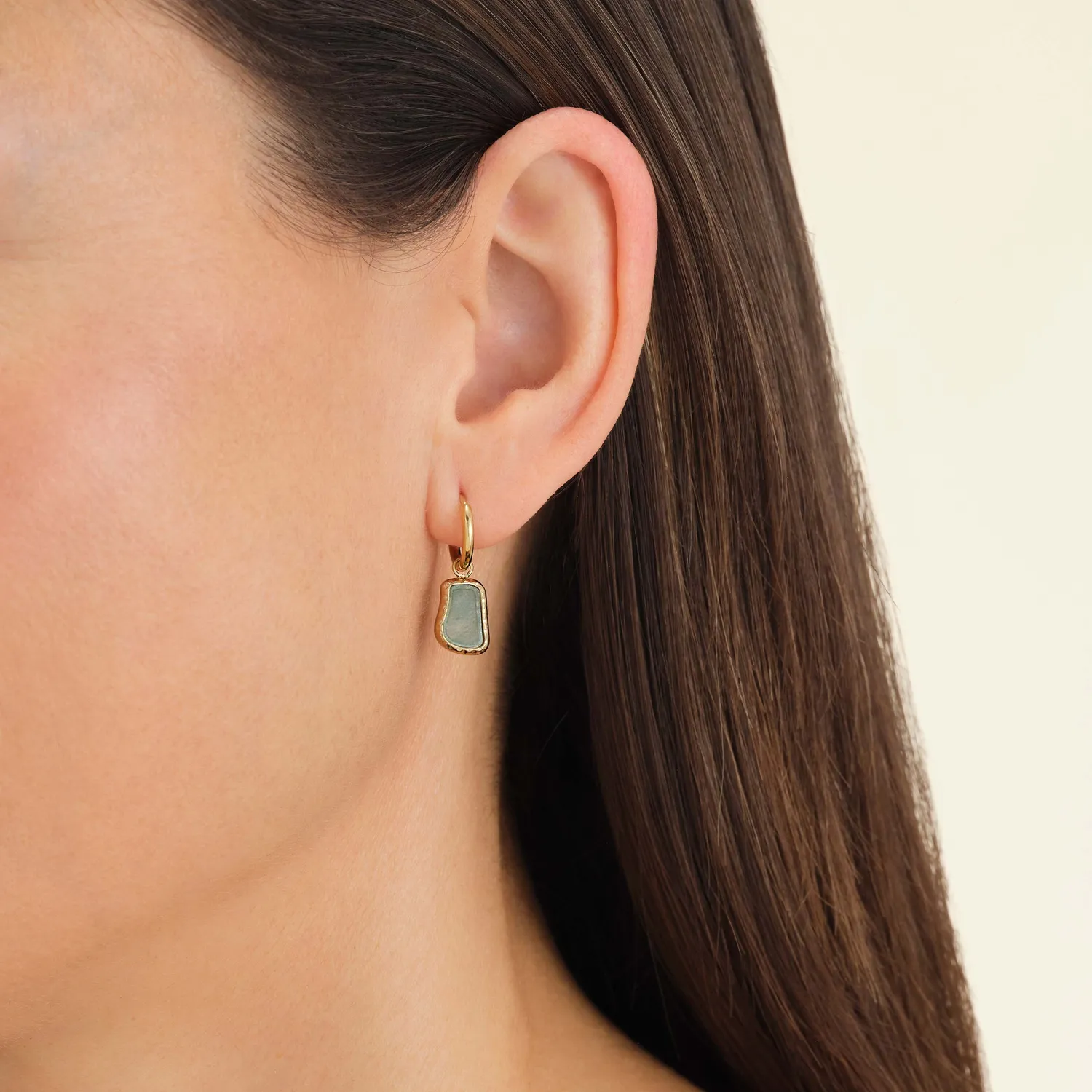 Rosefield Organic Gemstone Earrings gull øredobber aventurin