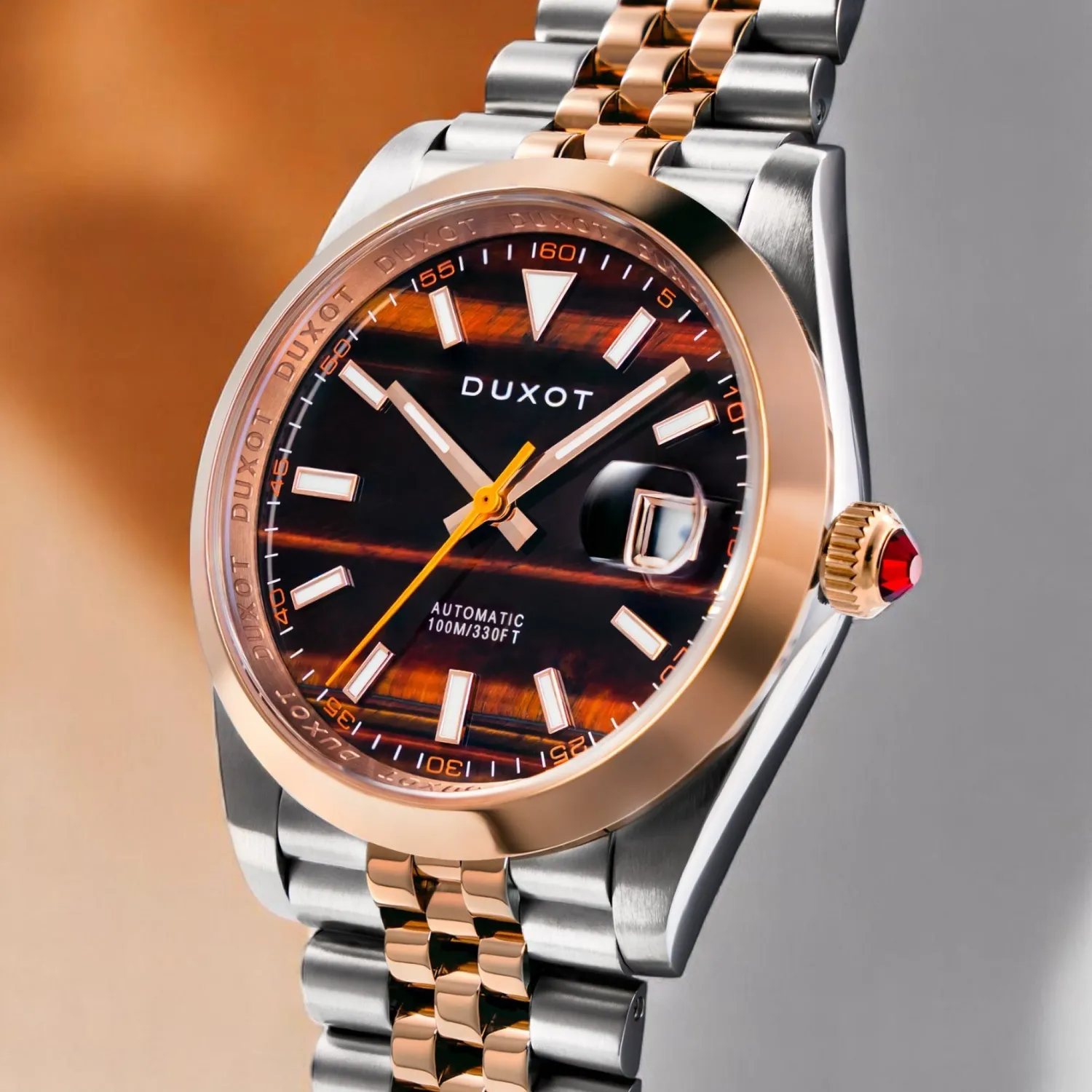 Duxot Vezeto Tiger Eye automatklokke tigerøye