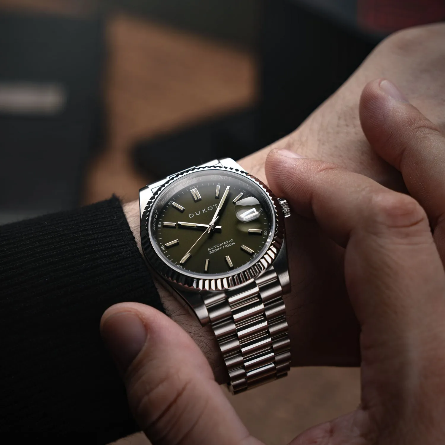 Duxot Marcel Automatic klokke Olive Green 40 mm automatisk