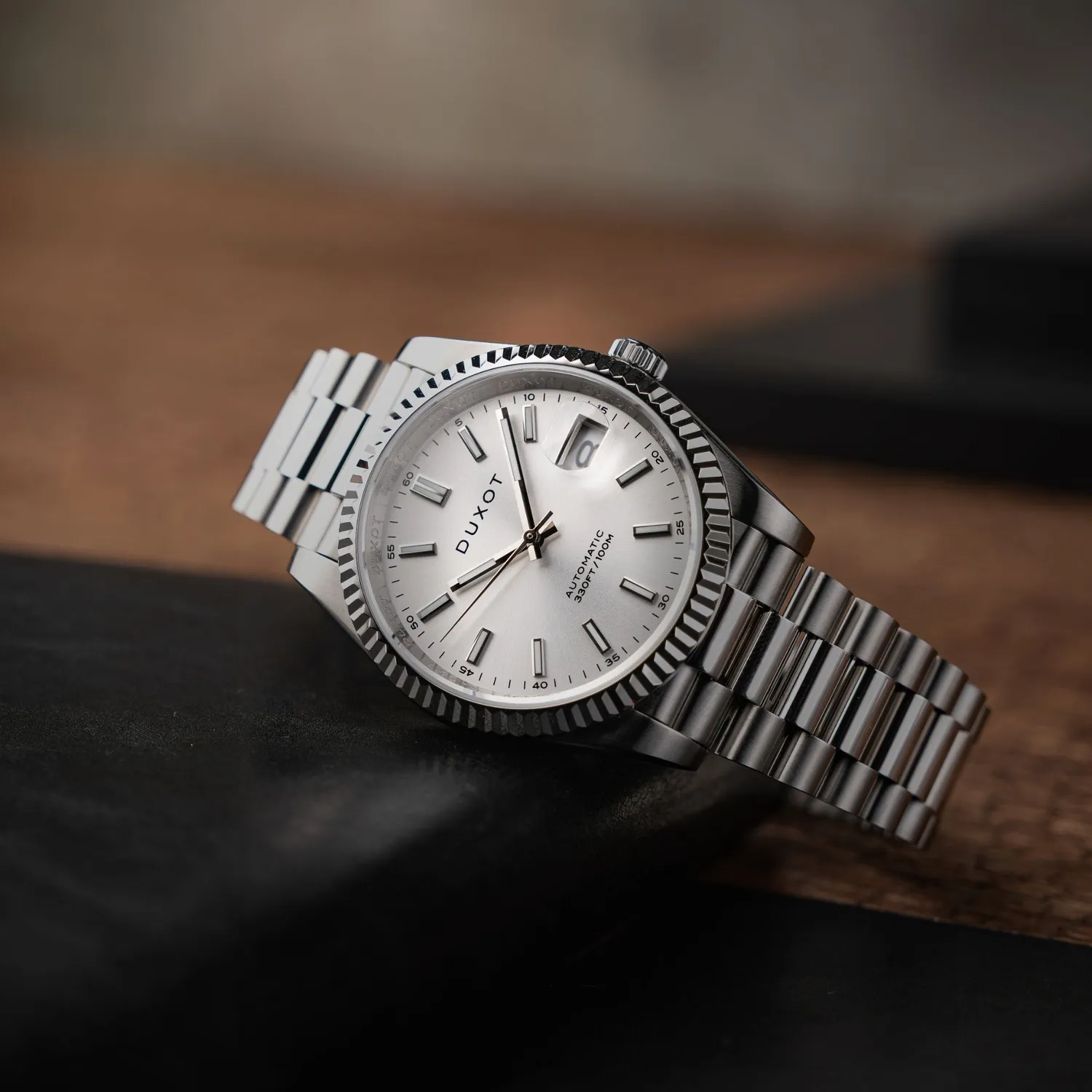 Duxot Marcel Automatic klokke Sunray Silver 40 mm