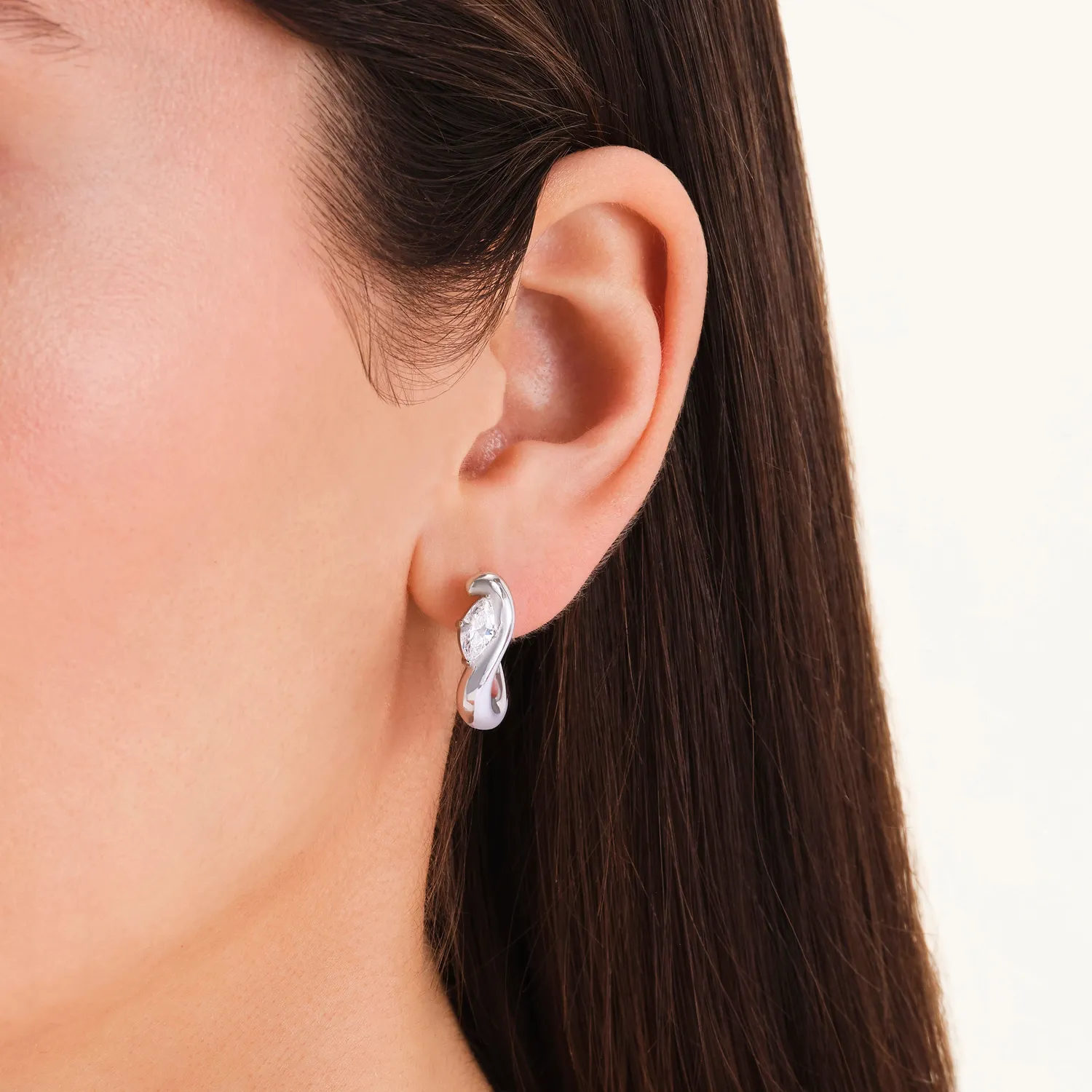 Rosefield Marquise Wave Hoops øredobber gull