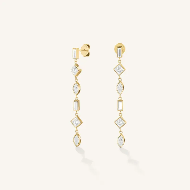 Rosefield Essentials Pendant Earrings øredobber gullfarget stål