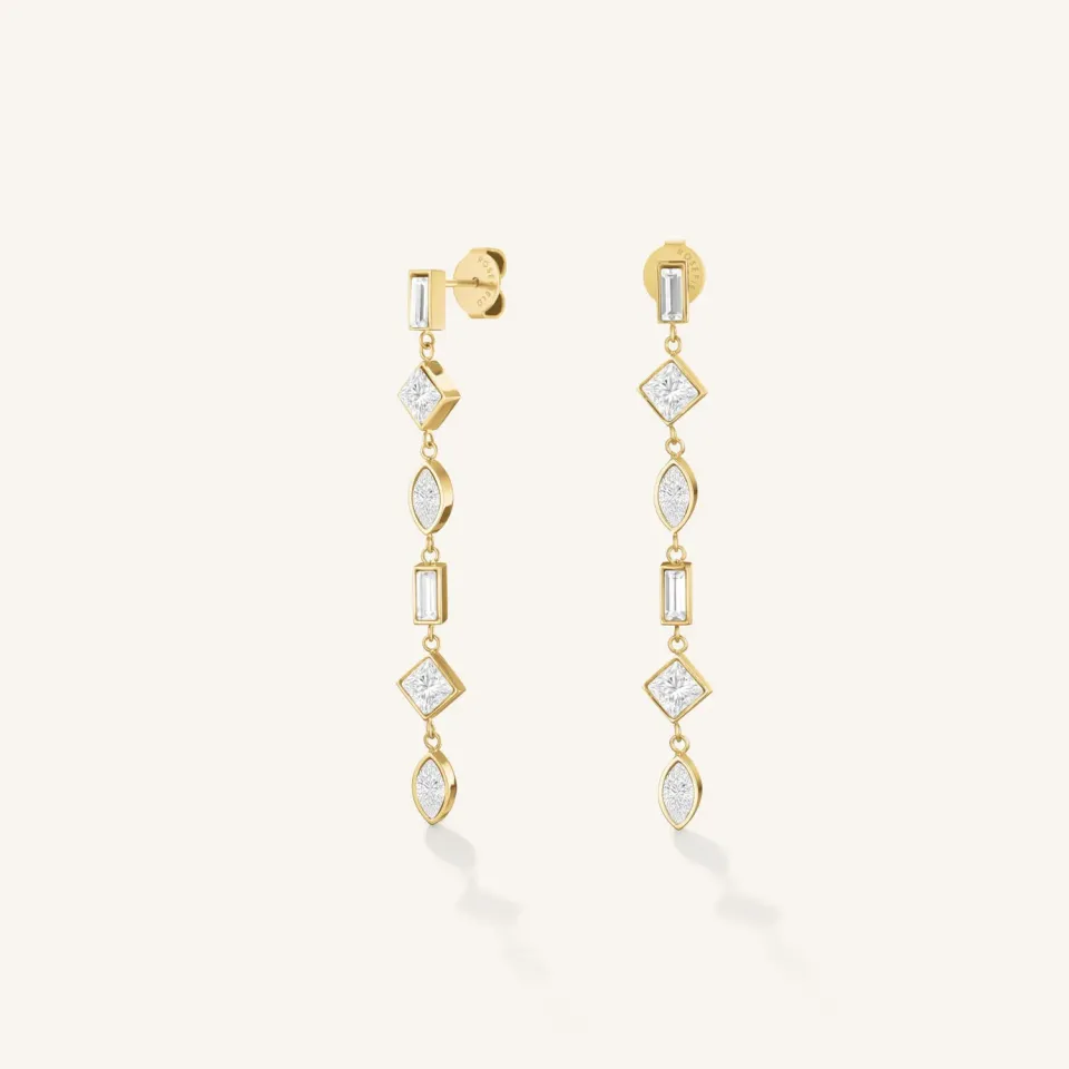 Rosefield Essentials Pendant Earrings øredobber gullfarget stål