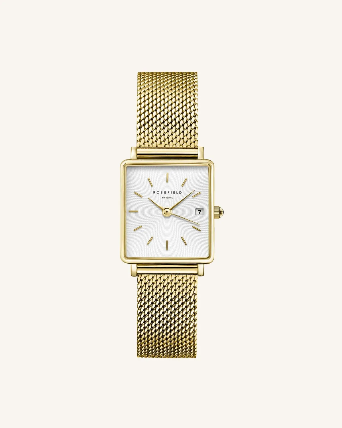 Rosefield Boxy XS Gold + Strap Gift Set klokke 22 x 24 mm gull