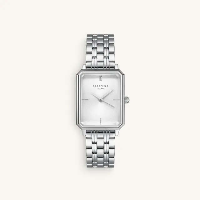 Rosefield Octagon Silver klokke 23 × 29 mm i sølv