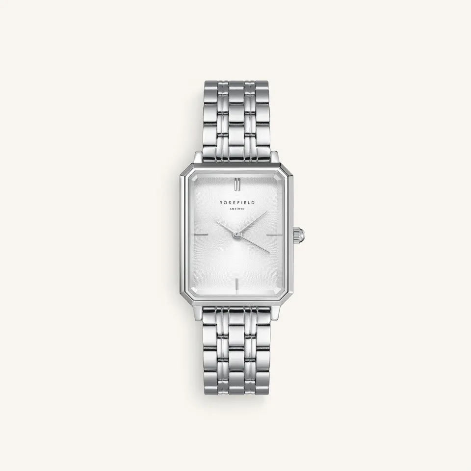 Rosefield Octagon Silver klokke 23 × 29 mm i sølv