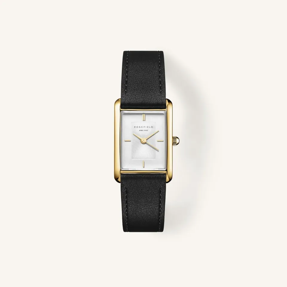 Rosefield Heirloom Black Leather klokke sort skinnrem