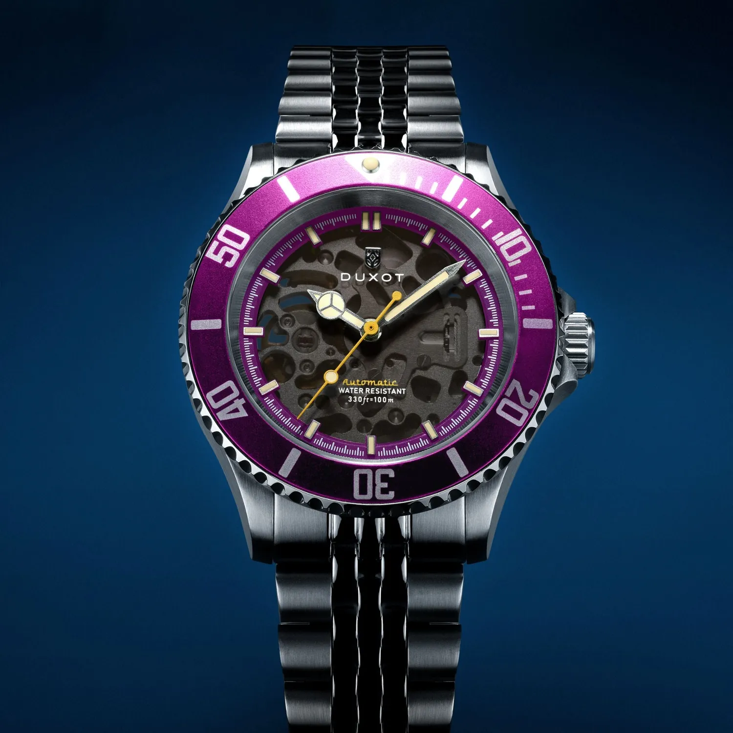 Duxot Atlantica Skeleton Diver Automatic Sunset Purple klokke 100 m