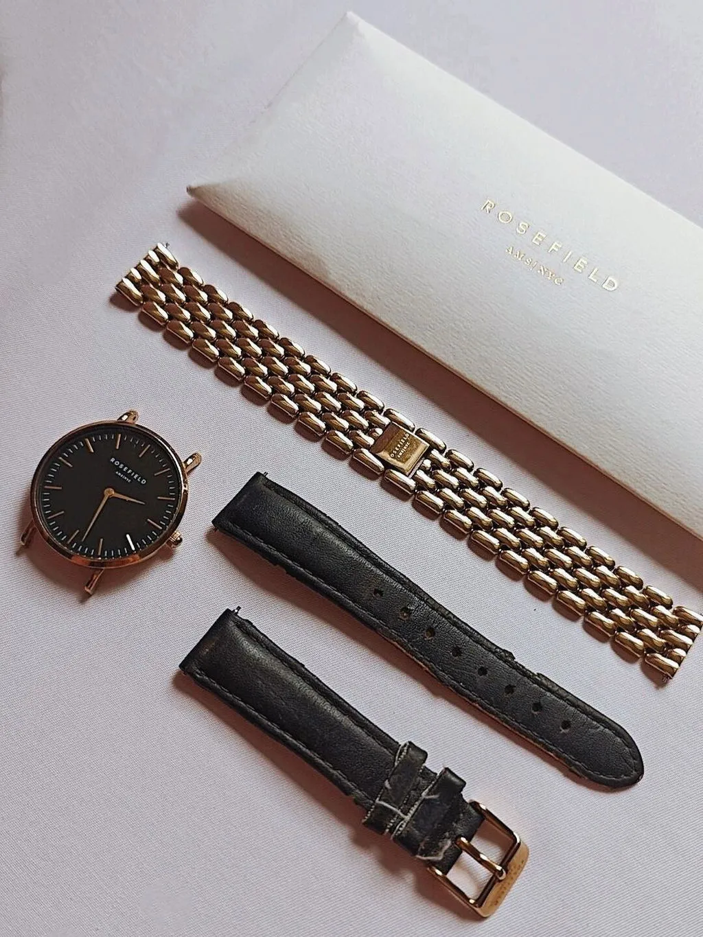 Rosefield Gold Strap klokkerem 16 mm gullfarget stål