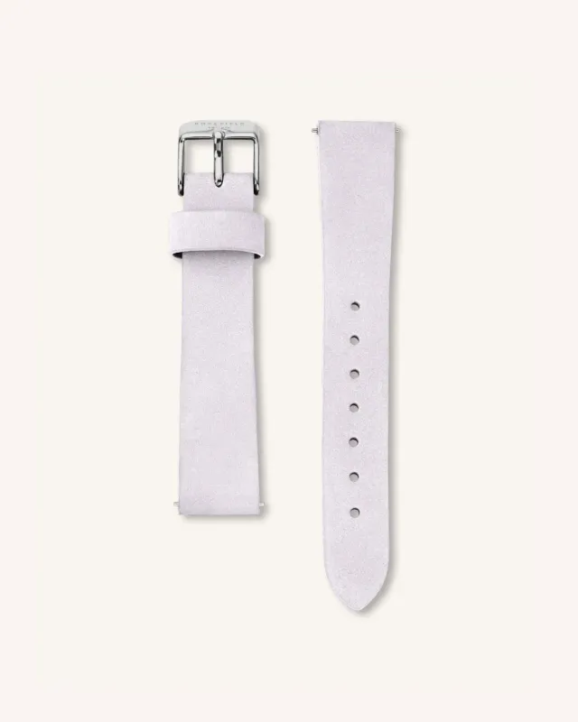 Rosefield Lilac Nubuck Silver Strap klokkerem 22 mm lilla skinn