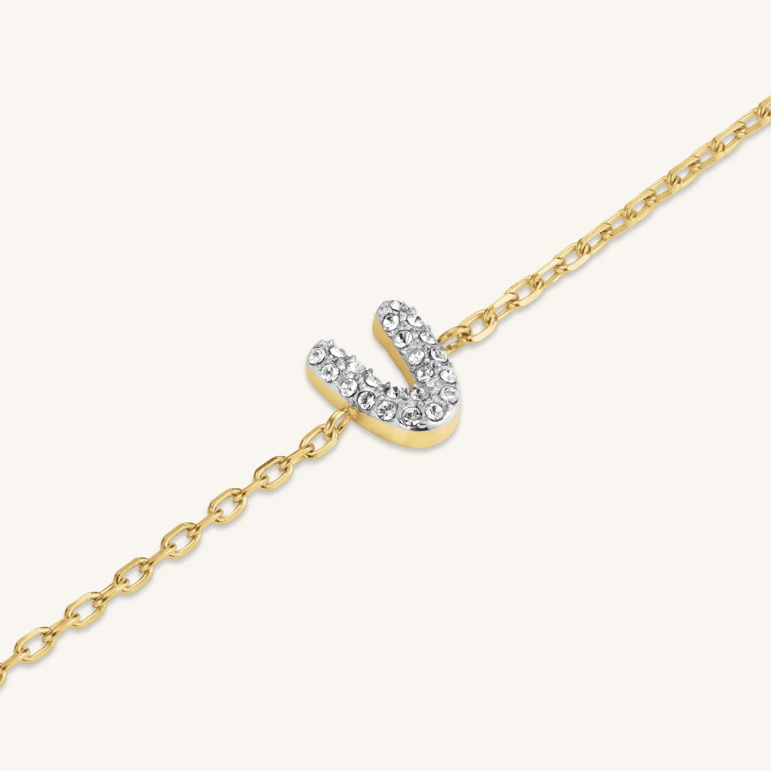 Rosefield Crystal Letter V armbånd V gullbelagt