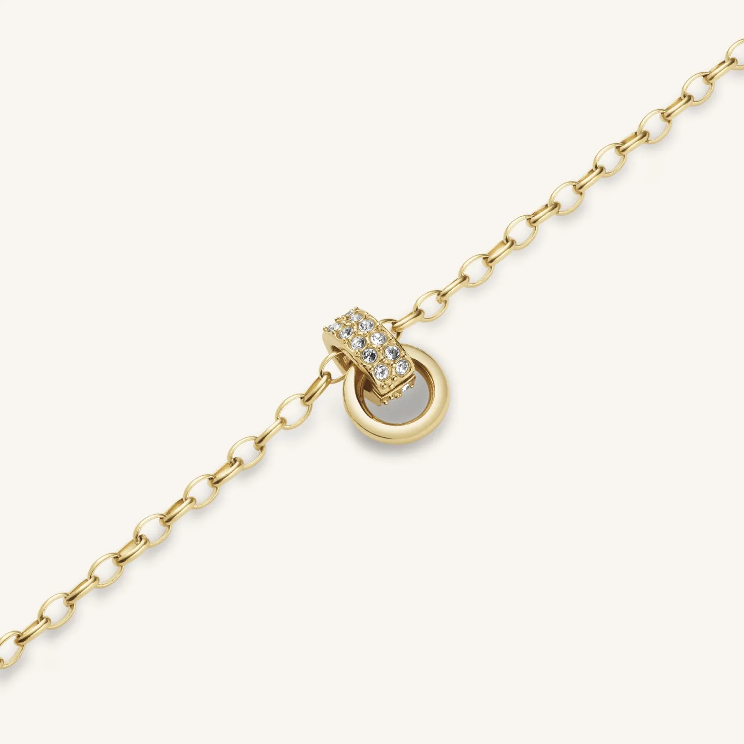 Rosefield Bow Studs Necklace halskjede 42–46 cm gullbelagt stål