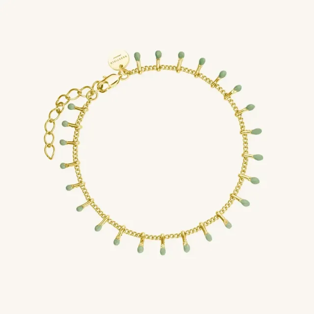 Rosefield Green Drip armbånd grønn emalje, justerbart