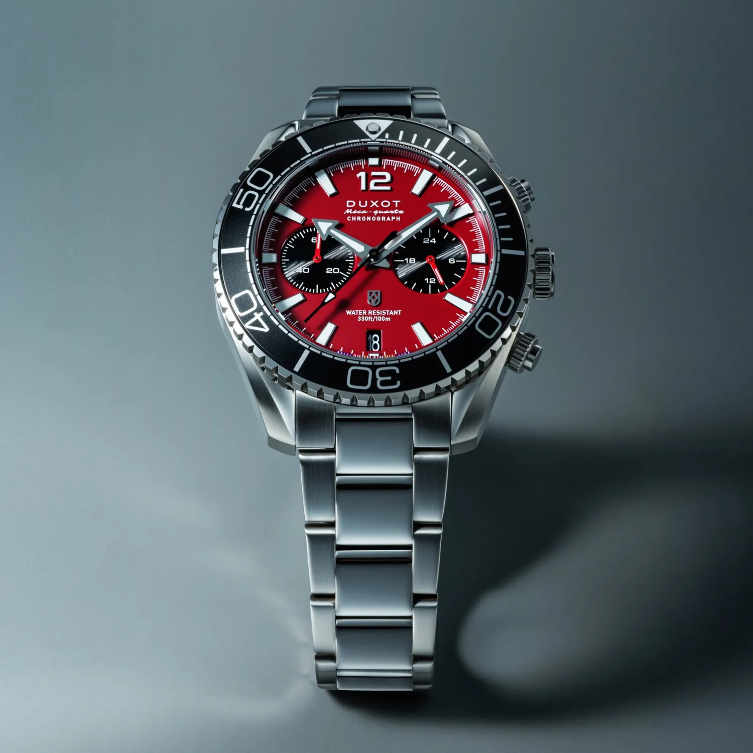 Duxot Tiburon Brick Red klokke med stållenk