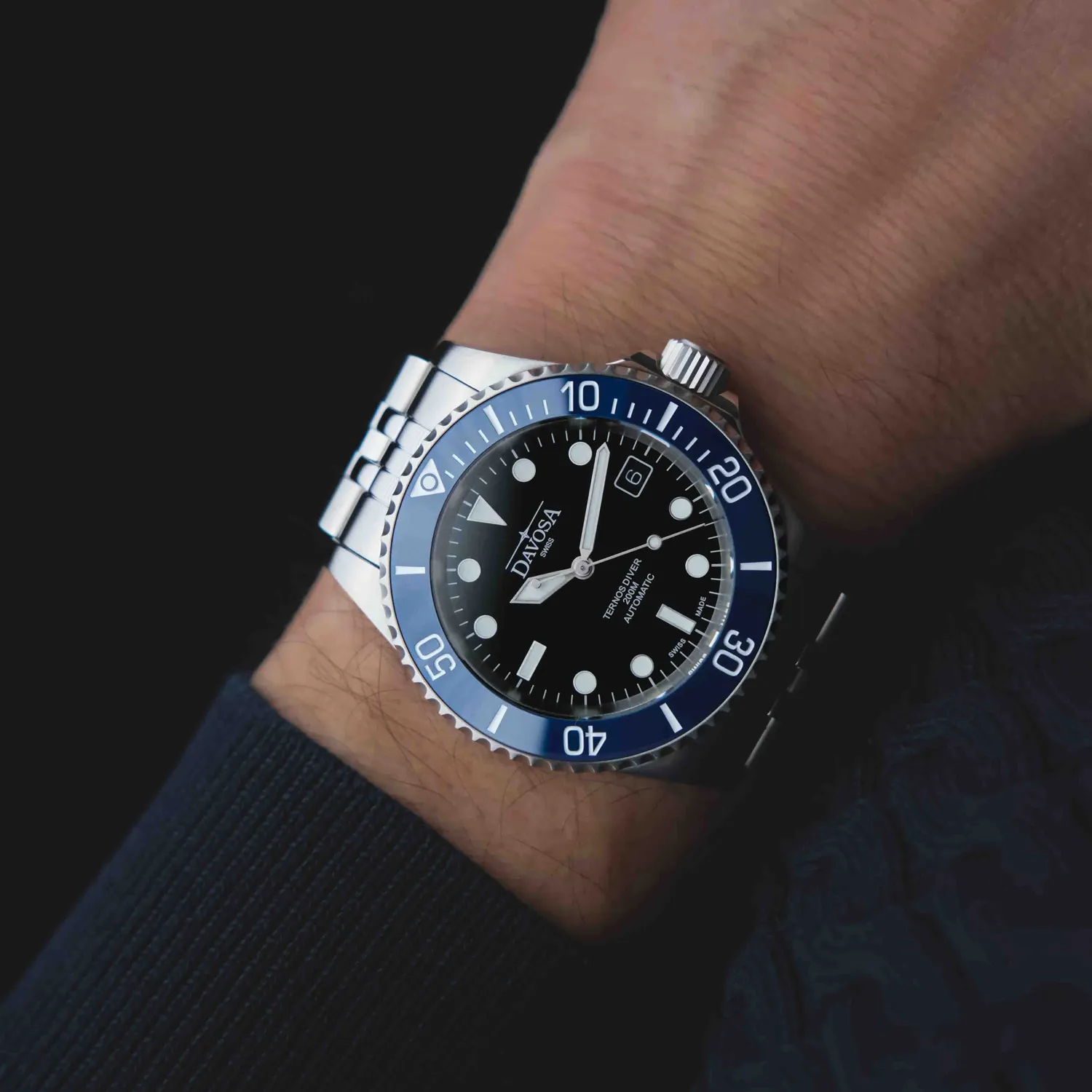 DAVOSA Ternos Diver automatisk dykkerklokke uten lupe