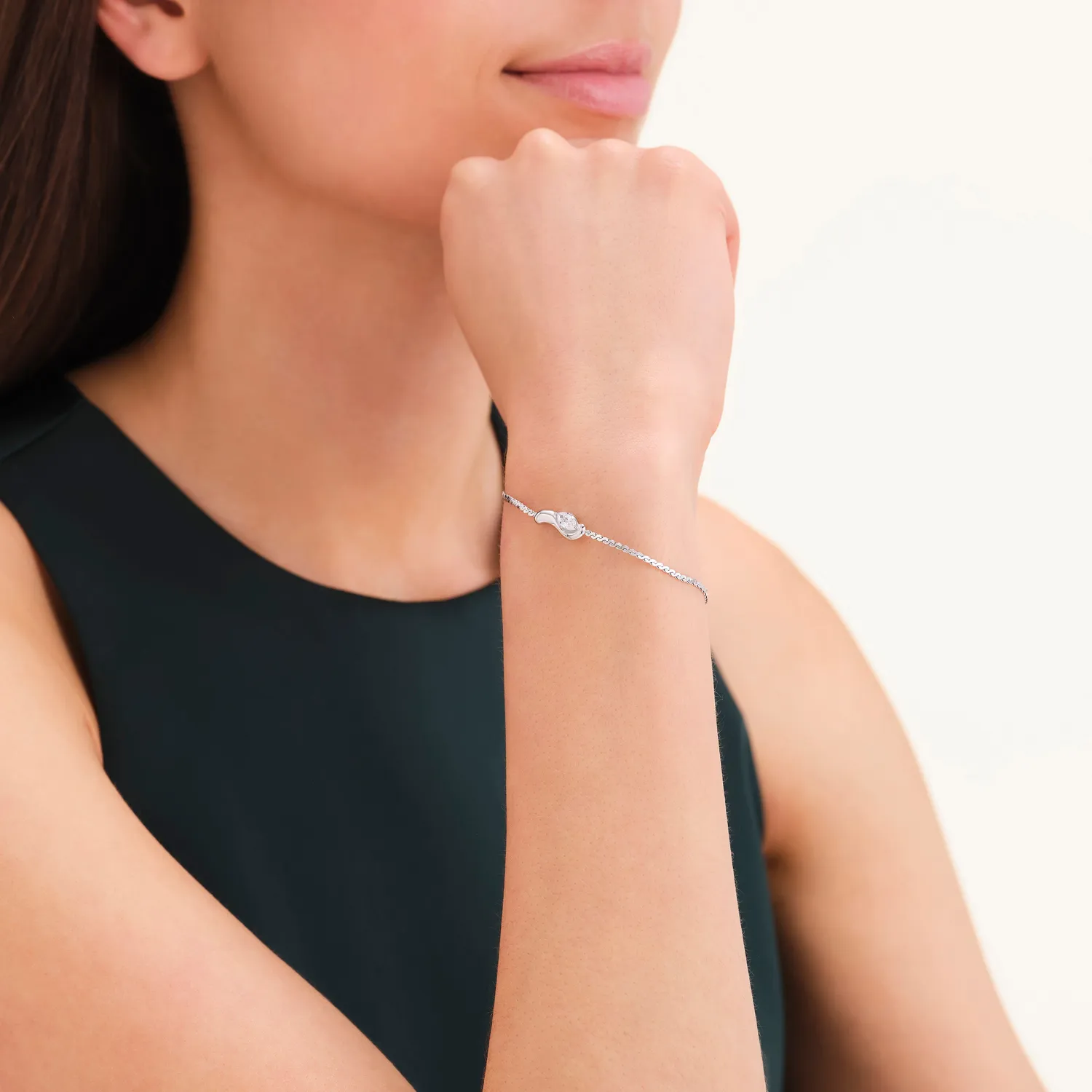 Rosefield Essentials Marquise Wave Bracelet armbånd gull sølv
