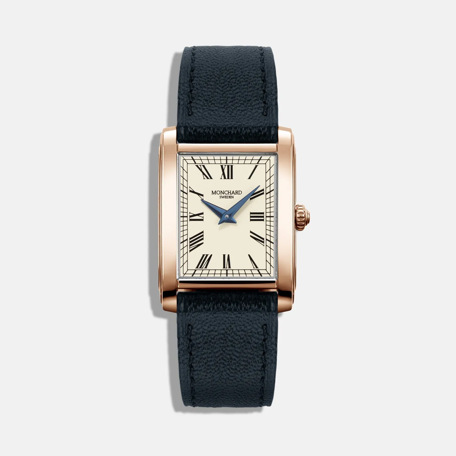 MonChard Vintage White on Strap - Gold klokke svart rem 24,9 mm
