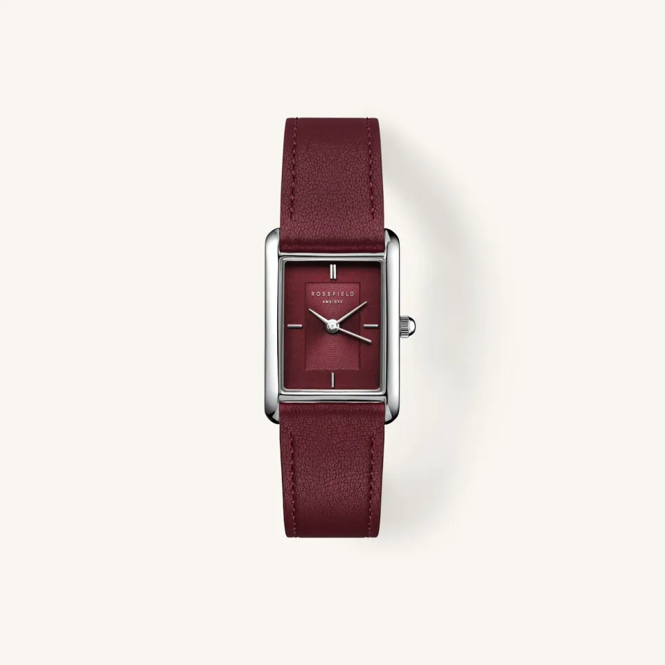 Rosefield Heirloom Burgundy klokke burgunder lærrem