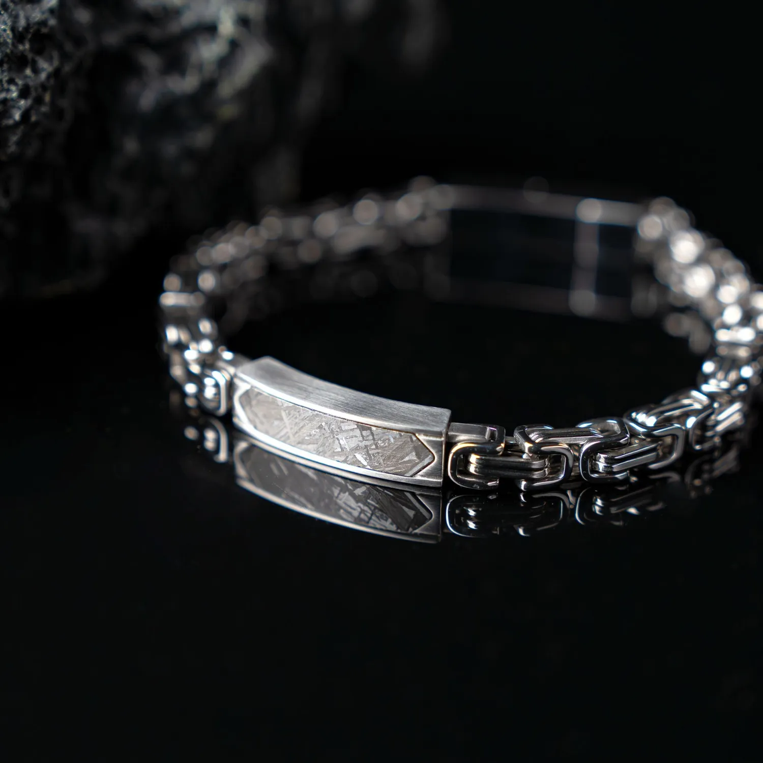 Duxot Accelero Sandy Silver Meteorite armbånd sølv meteoritt