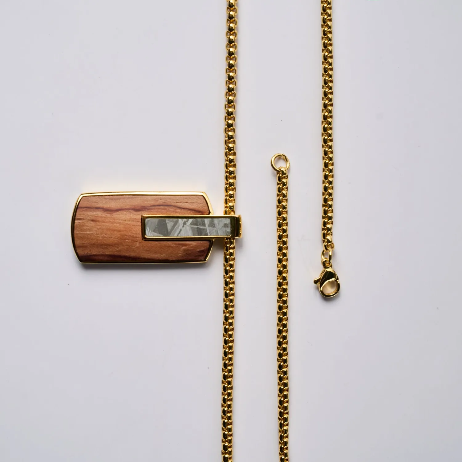 Duxot Atlantica Dog Tag anheng Wood Meteorite meteorittinnlegg