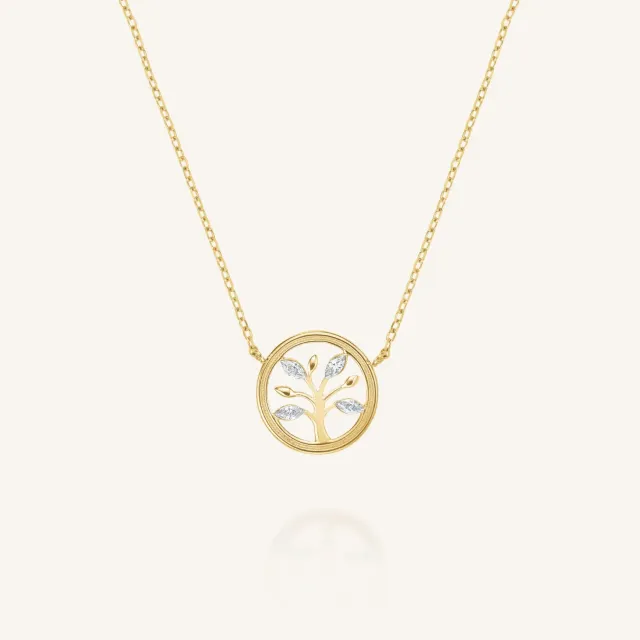 Rosefield Tree of Life Necklace halskjede gullbelagt