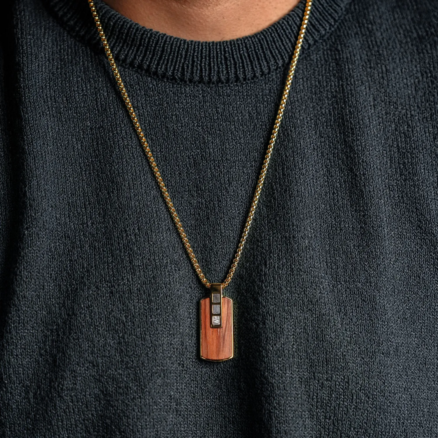 Duxot Accelero Dog Tag smykke Dark Wood Meteorite