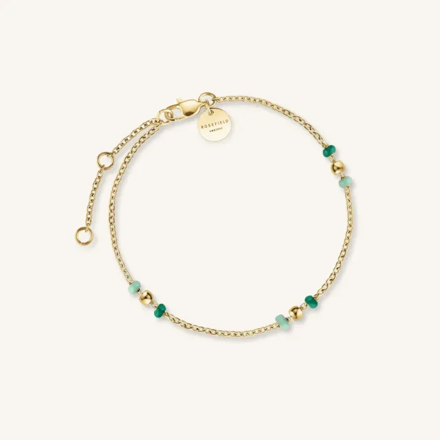 Rosefield Essentials Emerald Dotted Bracelet armbånd grønn emalje