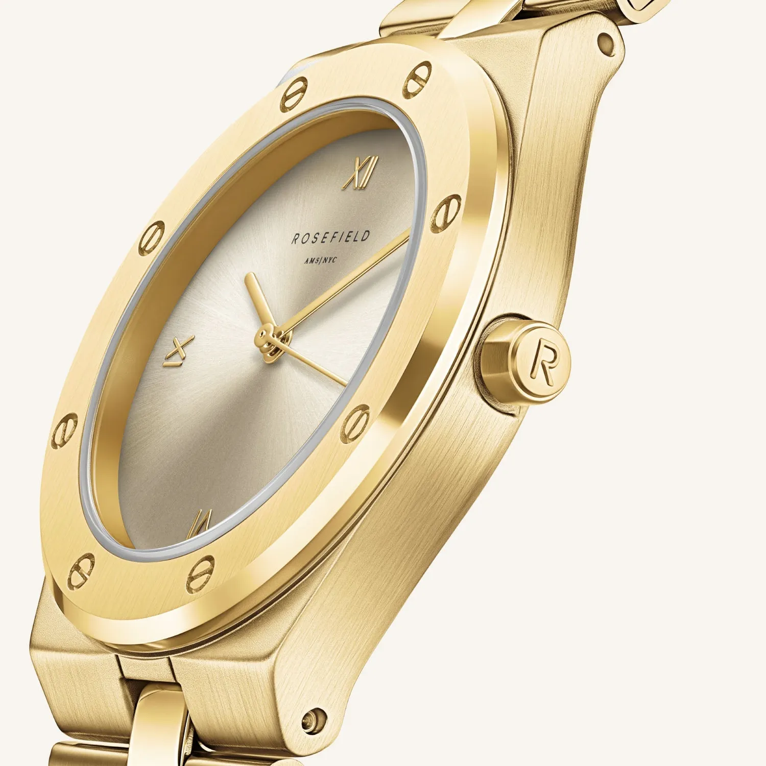 Rosefield Rose Gold klokke uten gravering 33 mm gullfarget
