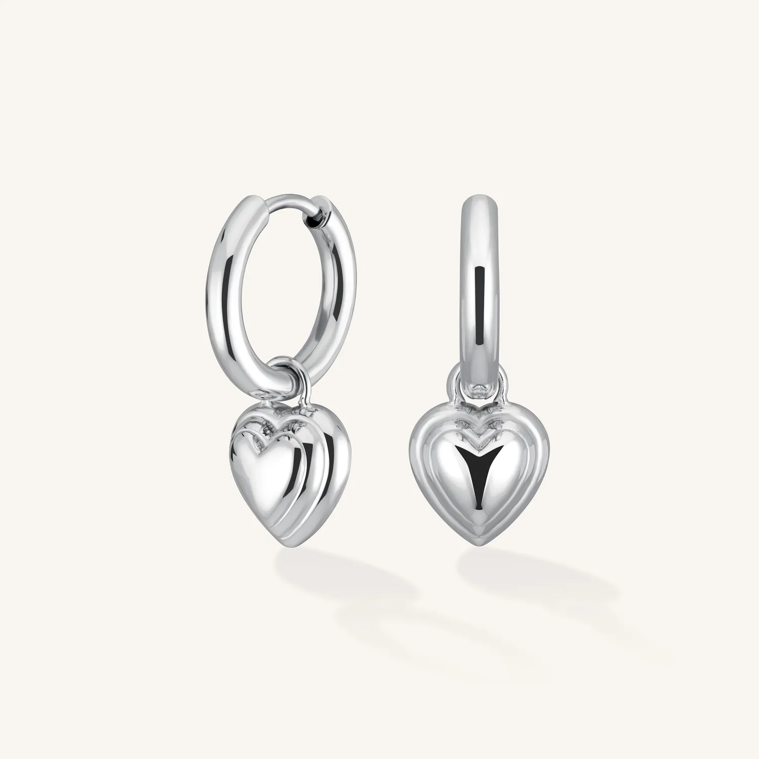 Rosefield Essentials Heart Pendant Earrings øredobber gull og sølv