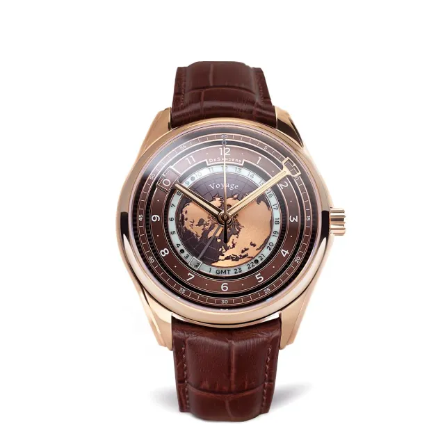 DeSanders Voyage GMT klokke Rosegold