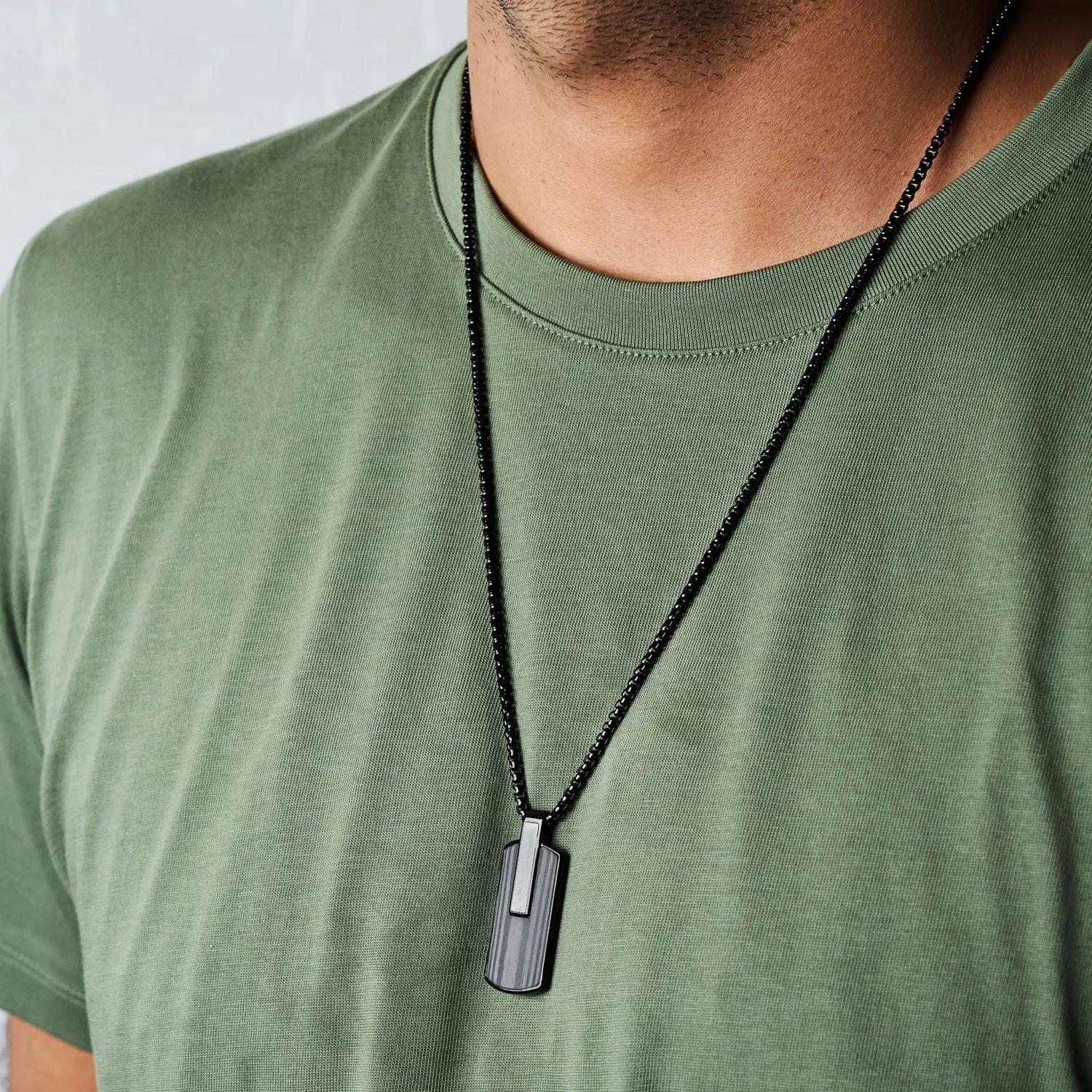 Duxot Atlantica Dog Tag Ebony Meteorite anheng