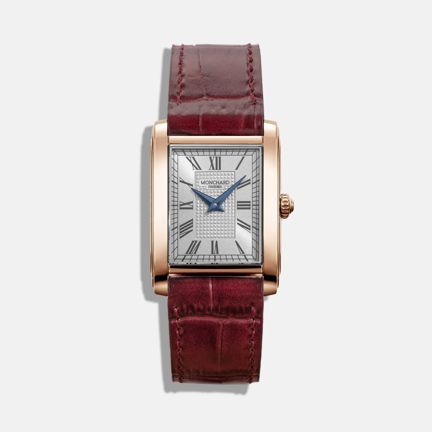 MonChard Classic White on Strap klokke roségull skinnrem