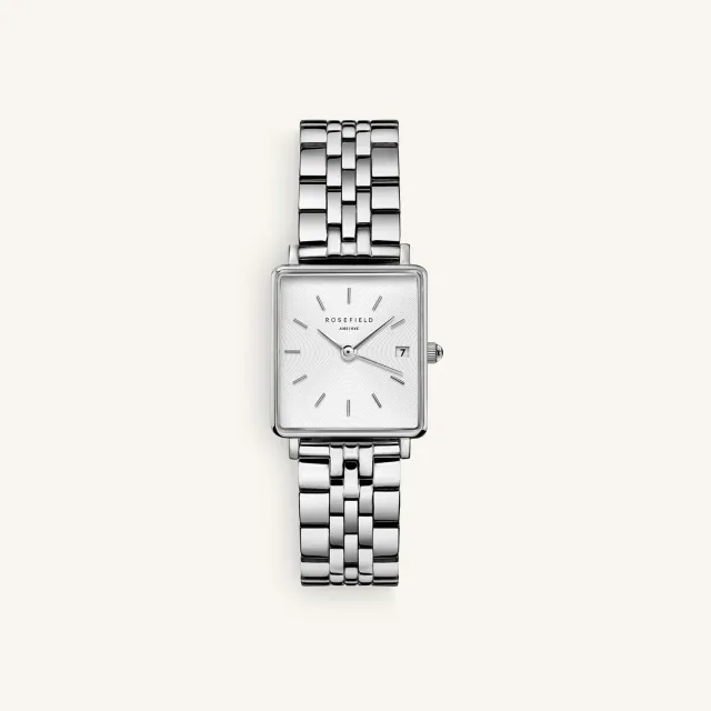 Rosefield Boxy XS Silver klokke sølv 22 mm