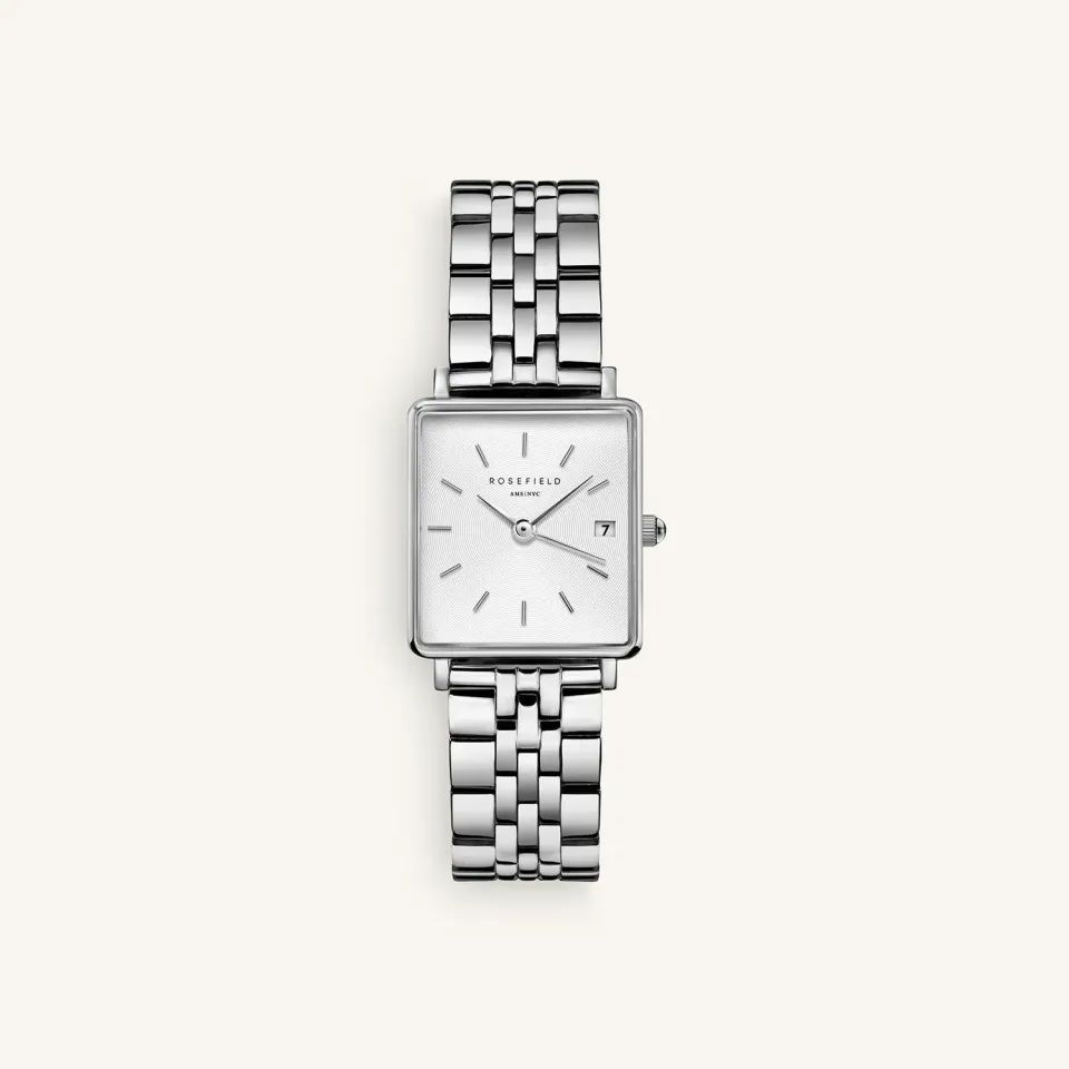 Rosefield Boxy XS Silver klokke sølv 22 mm