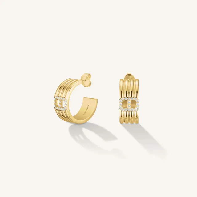 Rosefield Fine Octagon Hoops øreringer gullbelagt stål 0,96 cm