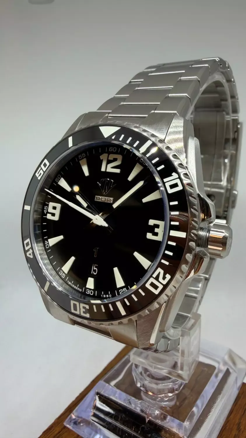 PUR 1 Sort Klassisk klokke hvite index keramisk bezel
