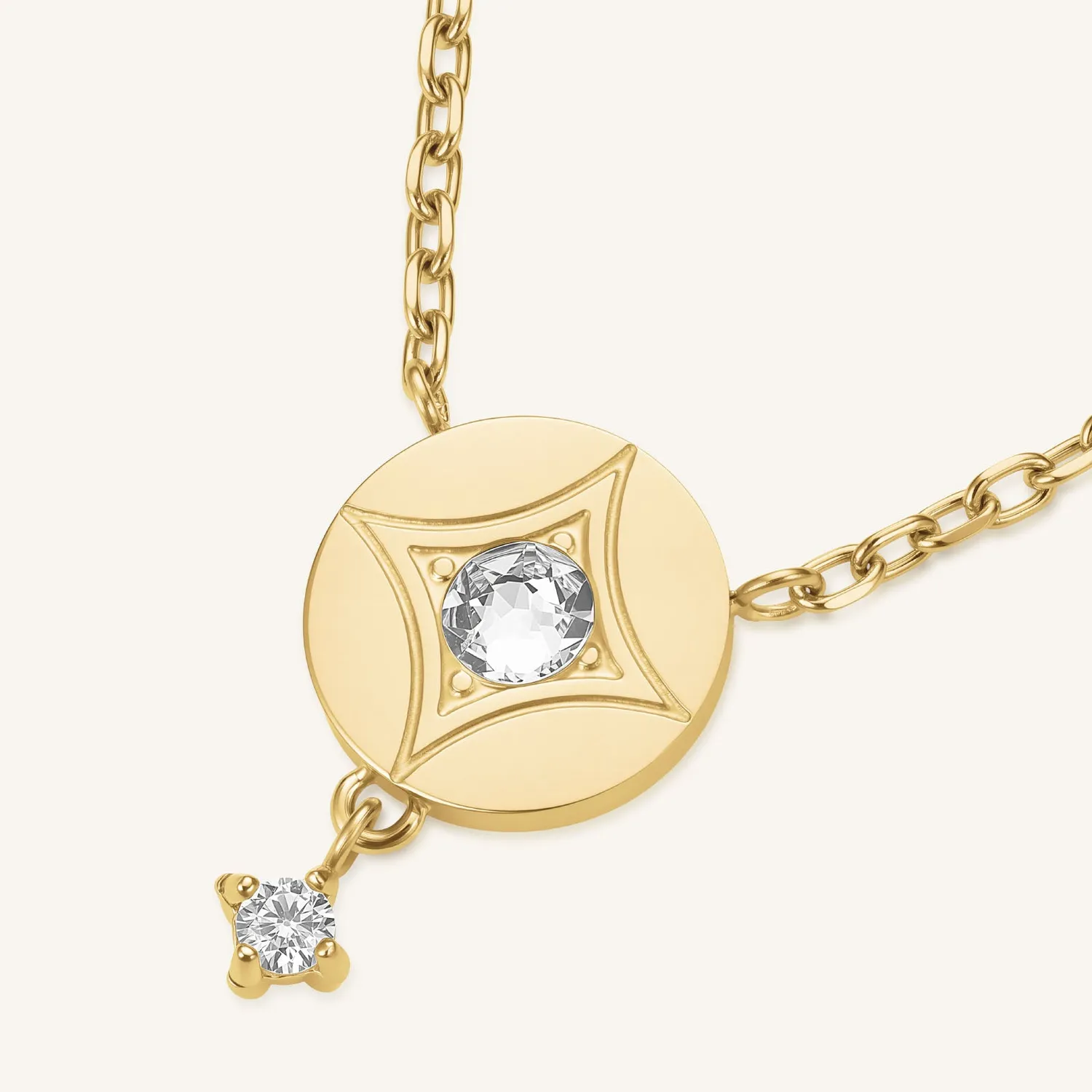 Rosefield Star Coin Necklace halskjede gull 40–44 cm