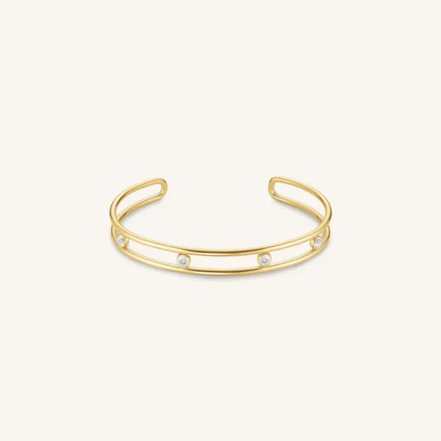 Rosefield Essentials Crystal Bangle armring, gull