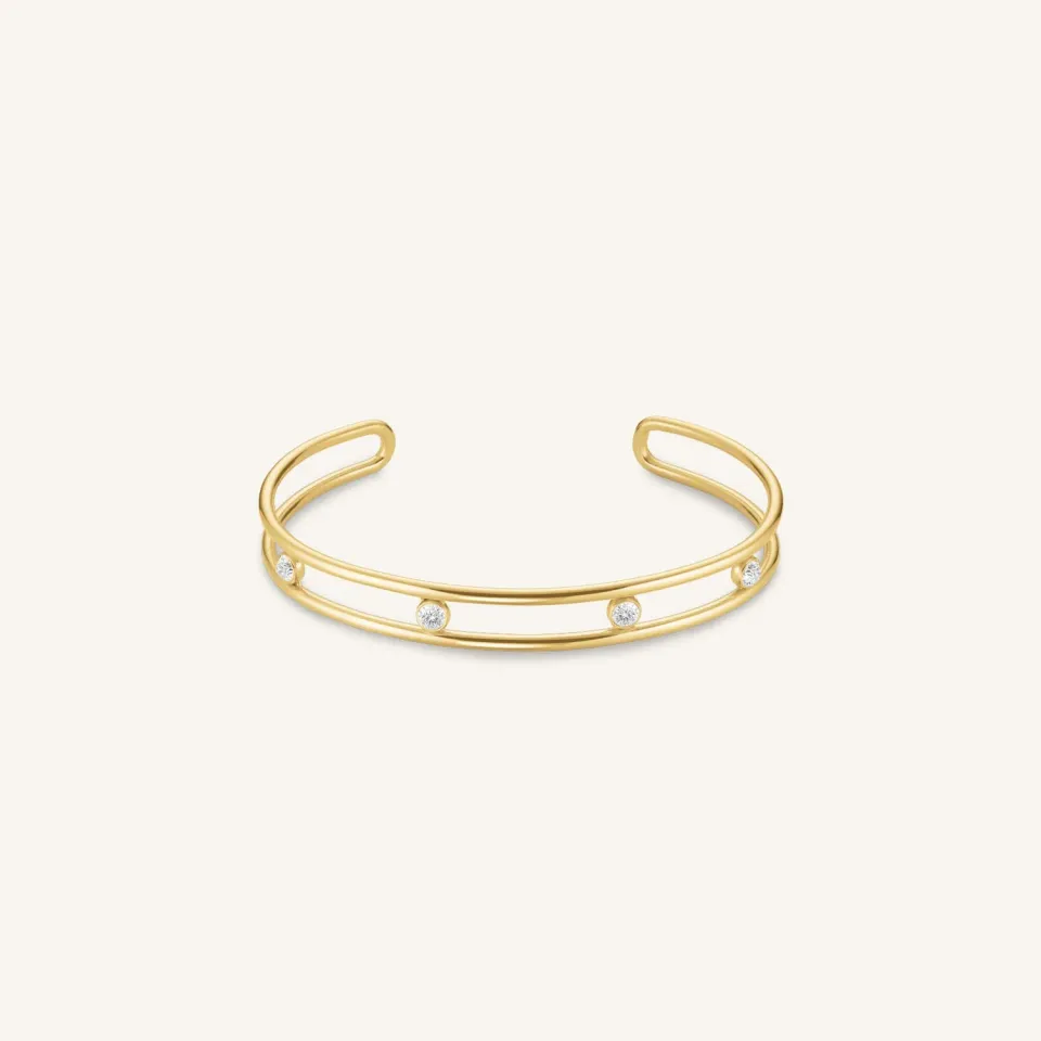 Rosefield Essentials Crystal Bangle armring, gull